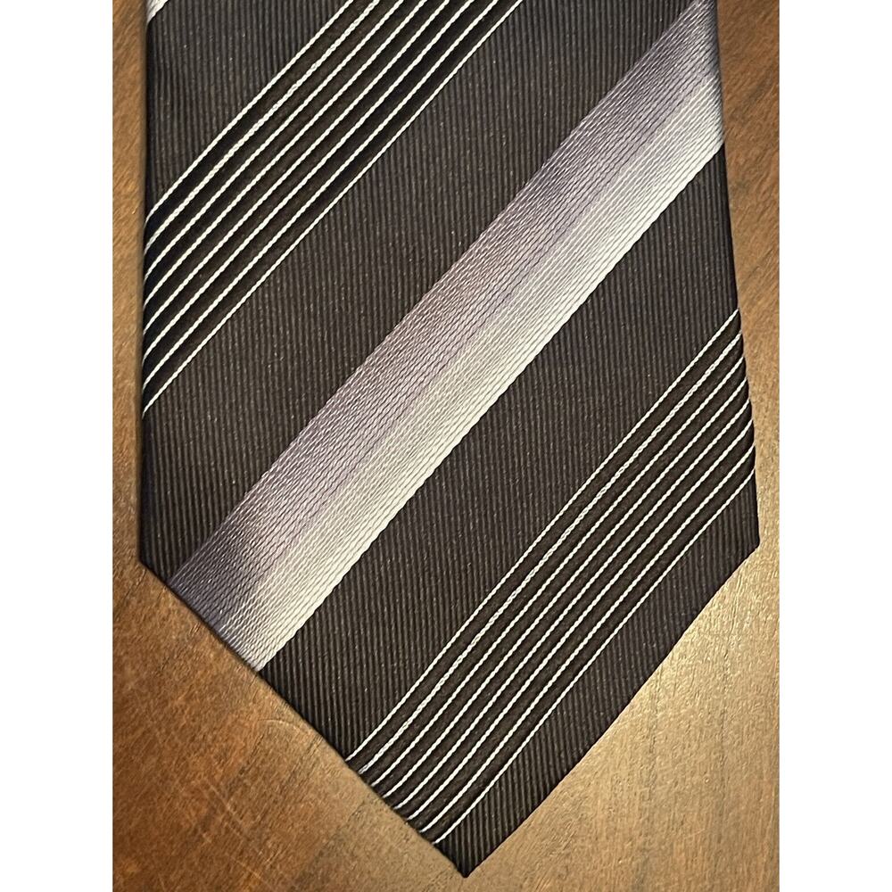 Alfani Black Gray Hand Made 100% Silk Men’s Neck Tie Made In China